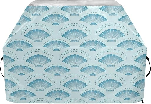 Blueangle Blue Shell Grid Grill Cover - 65" Heavy Duty Waterproof for BBQ/Gas Grills, Windproof Edges All Weather Protection