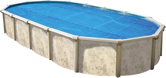 In The Swim 15' x 30' Standard Blue Oval Solar Pool Cover 8 Mil for Solar Heating Above Ground Pools and Inground Pools