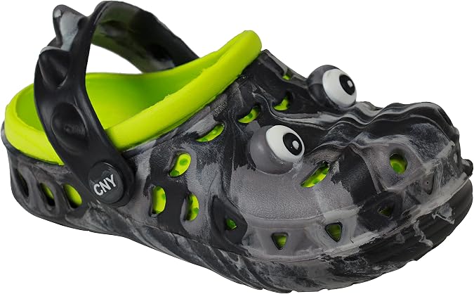 Capelli New York Toddler Boys Injected EVA Clogs with Backstrap, Black Lime Tie Dye Gator TB, 5 Toddler