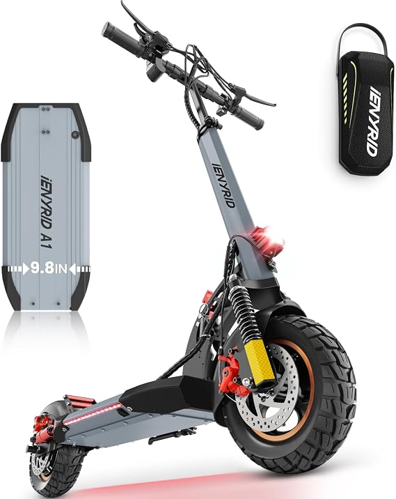 Electric Scooter,Peak 1000W High Power Motor 28MPH,28Miles Long Range,10" All-Terrain Tires Off Road Electric Scooter for Adults.Dual Braking Folding EScooter.