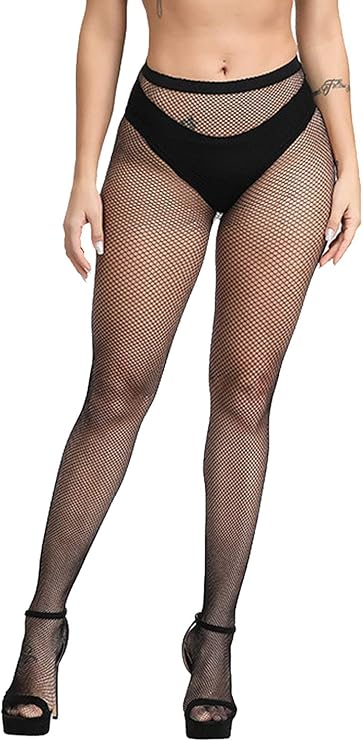 Fishnet Stockings Womens High Waist Tights Sexy Sheer Mesh Pantyhose