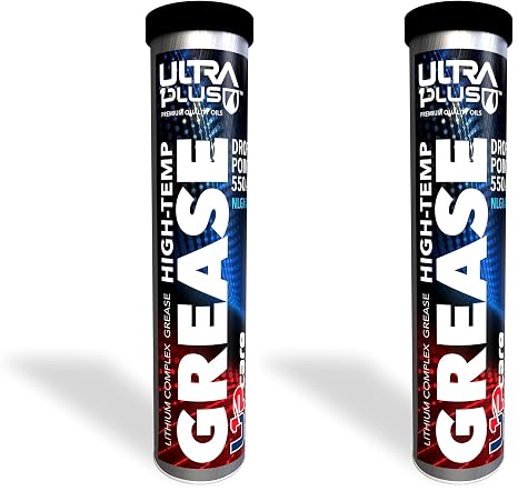Ultra1Plus Multipurpose Lithium Complex Grease | High Temp Lubricant Lithium Tube | Red and Tacky Tube 14 oz NLGI 2 | Wheel Bearing, Axle, Tractor, Boat Trailer, Heavy Equipment and More (Pack of 2)