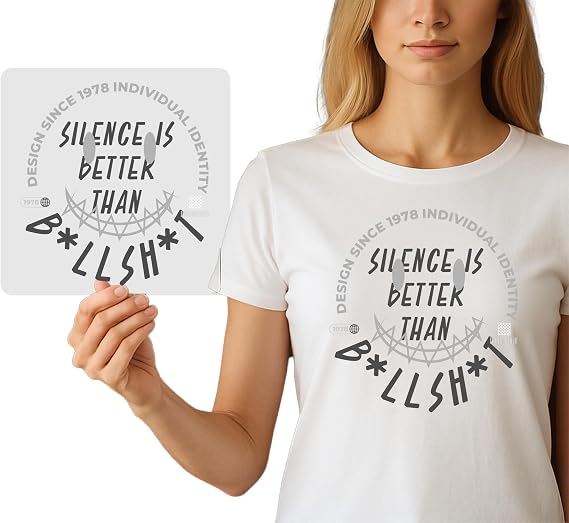 Edgy DTF Transfer for DIY Apparel - Silence is Better Iron-On Graphic - Ready-to-Press Heat Press Decal - DIY Fashion Statement