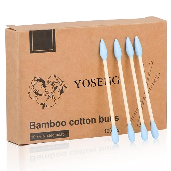 Yoseng Natural Bamboo Double-Headed Cotton Swabs,Soft & Eco-Friendly