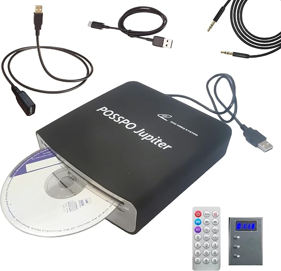 Jupiter USB CD Player for Car Auto Portable, DVD for PC, Support AUX | USB Plug & Play (No Decoder Needed), AUX Uses Decoder for Louder Clearer Sound, Anti-Skip, Seamless Playback, Resume Memory