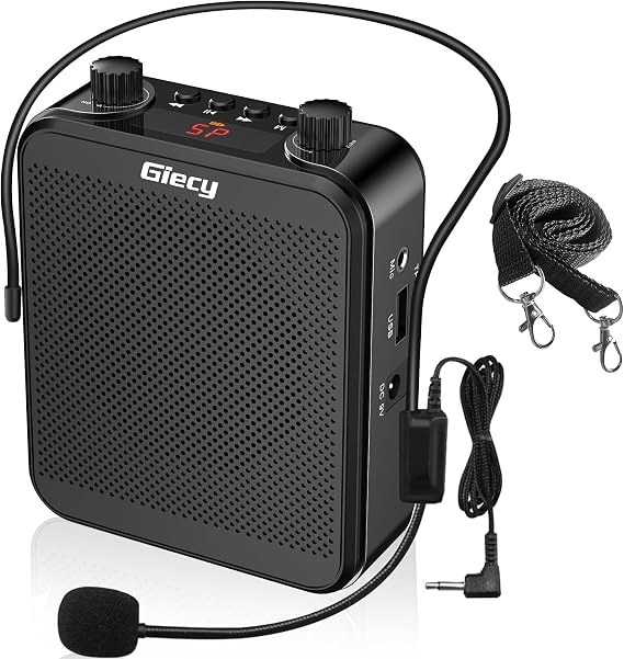 30W Portable Voice Amplifier with Wired Microphone Headset, 2800mAh Rechargeable PA System Speaker Personal Microphone Speech Power Amplifiers Loudspeaker for Teachers/Metting/Tour Guide