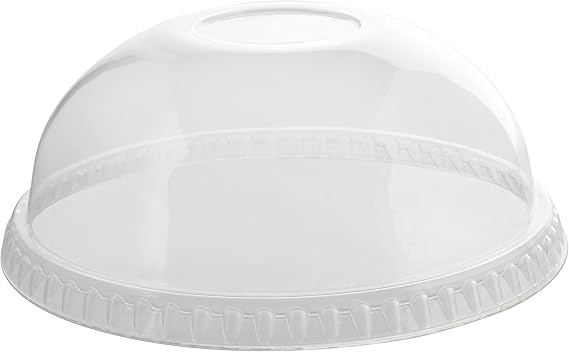 Fineline Super Sips 98mm PET Dome Lid No-Hole, Clear