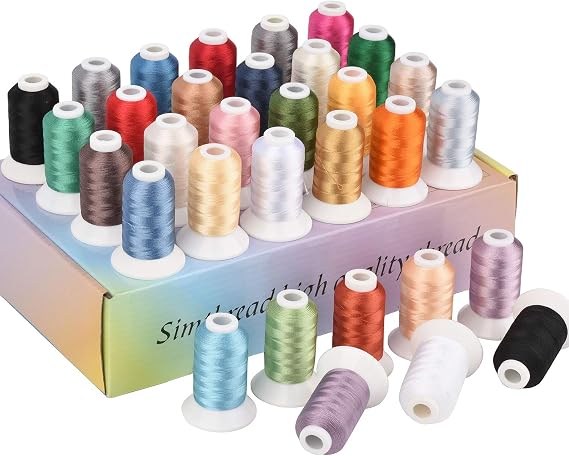 Simthread 32 Madeira Colors Polyester Embroidery Machine Thread Kit 500M (550Y) Similar to Madeira Robinson-Anton Colors - Assorted Color 1