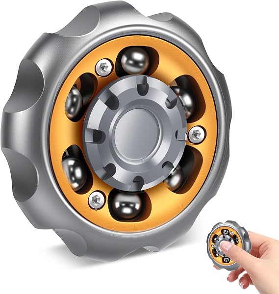 Metal Precision Fidget Spinner - Anxiety Rotator & Restless Fidget Toy, Stress-Relief Tool for Adults & Kids A (Grey)