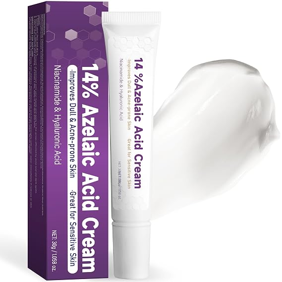 14% Azelaic Acid Acne Cream: Azelaic Acid Serum with Hyaluronic Acid, Niacinamide & Squalane - Reduce Acne, Pore Refining & Oil Control - Face Moisturizer for All Skin Types, 1 Oz