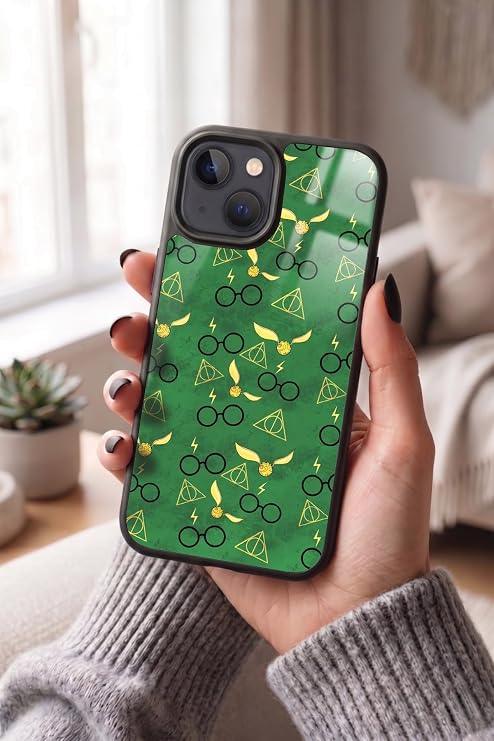 Apple iPhone 14 Plus ile Uyumlu Sihirli Gözlük Tasarımlı Glossy Premium Silikon Kılıf, Siyah