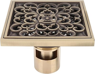 Moofey Champagne Bronze Shower Drain, Square Shower Shroom, Stainless Steel Floor Drain Filter Strainer