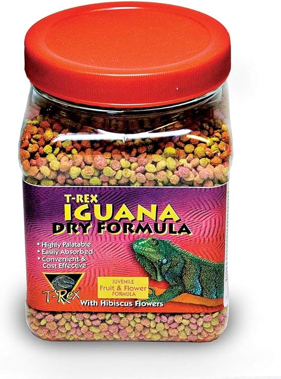 T-Rex Iguana Food Adult Formula Dry Iguana Diet with Added Vitamins & Minerals, Plant-Based Reptile Food, Easy to Prepare Moist Feeding Formula, 8 oz