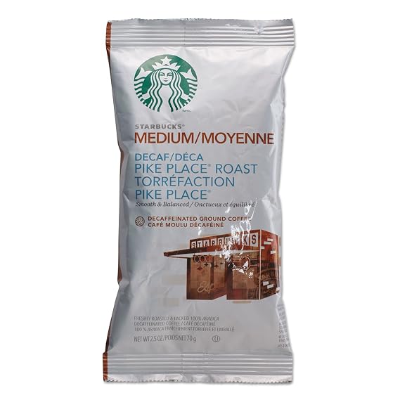 Starbucks 11023061 Coffee, Pike Place Decaf, 2 1/2 oz Packet, 18/Box