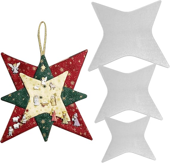Christmas Patchwork Star Template 3PCS/Set Acrylic Quilting Templates Different Size Star Shape Patchwork Templates for Craft Christmas Decorations Star Template Patchwork Templates Quilting Template