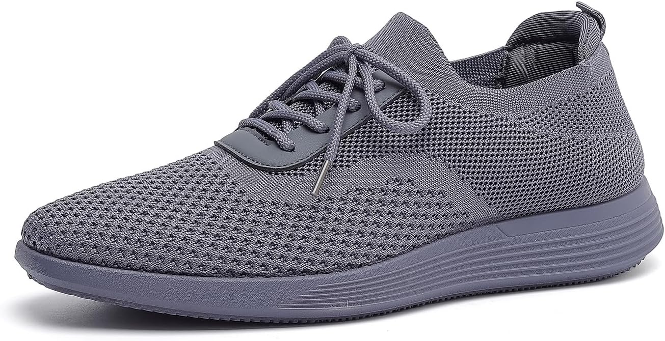 Men's Casual Dress Oxfords Comfortable Shoes Knit Lightweight Breathable Fashion Sneaker Business Work Shoes Walking Thick Sole Tennis Footwear