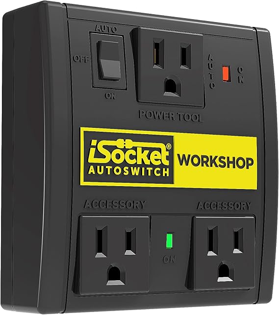 Automated Vacuum Switch, Dust Control with Automatic Shutoff and Delay - Prevents Inrush Current from Circuit Overload