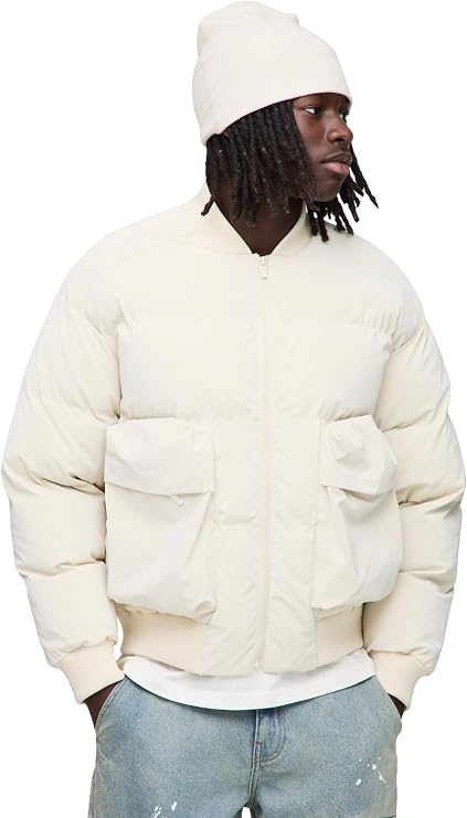 Regular Fit Padded Pocket Bomber Jacket