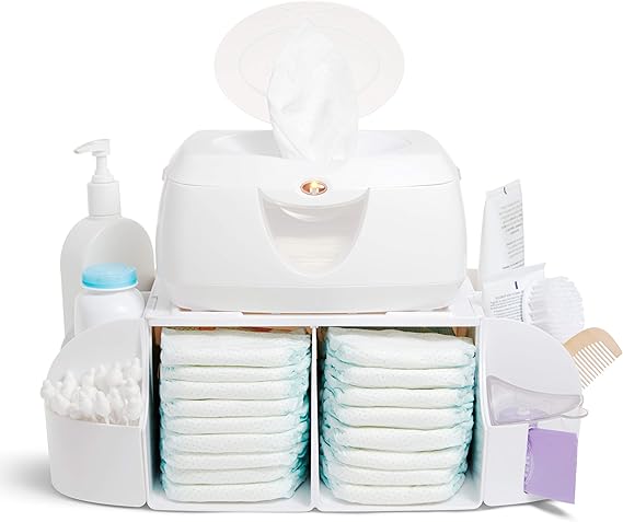 Munchkin Diaper Change Organizer, Green/white