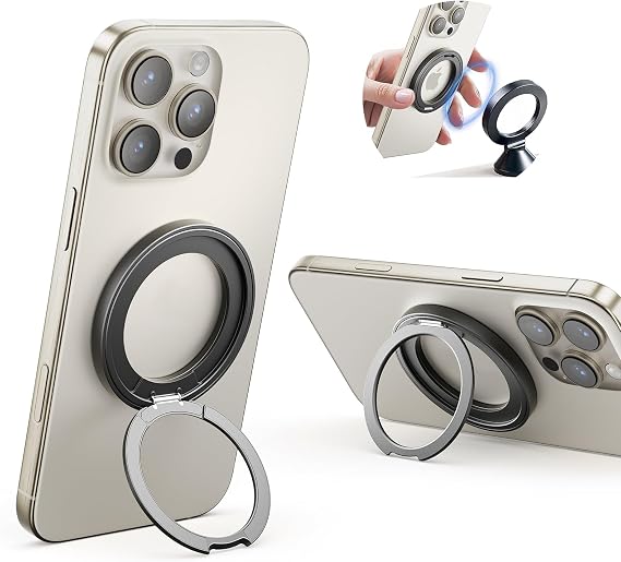 SUPERONE 2026 Upgraded Dual-Side Magnetic Ring Holder, Gym MagSafe Phone Stand Kickstand Grip [360 Rotation], Mag Safe Accessories for iPhone 17 16 Pro Max 15 14 13 12 MagSafe Case