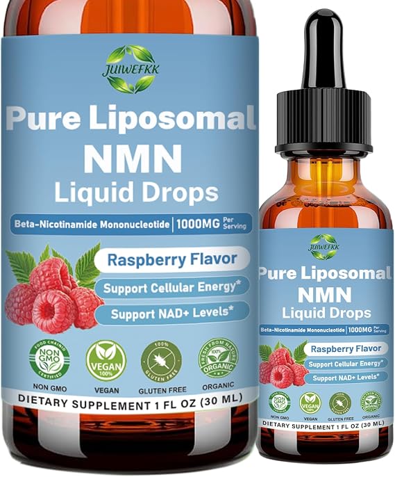 NMN Supplement 1000mg Liquid Drops, 99% Pure NMNH Alternative & Stabilized Beta-Nicotinamide Mononucleotide for NAD+ Levels, Cellular Energy, Anti-Aging & Longevity