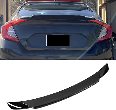 Rear Spoiler for Honda Civic 4-Door Sedan 2016-2021 10th Gen Trunk Spoiler Wing Trunk Tail Rear Trunk Lid,Glossy Black Style for Honda Civic Sedan Accessories - V3 Style