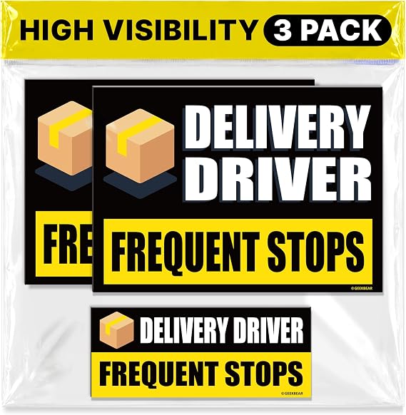 GEEKBEAR Delivery Driver Magnet for Car, 3 Pack (Black)