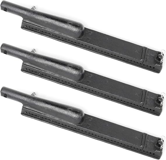 13 3/4 inch Cast Iron Gas Grill Burner Replacement Parts for Charbroil, Centro, Front Avenue, Costco Kirkland, Thermos Gas Grill Models, hyB490 (3-PK)