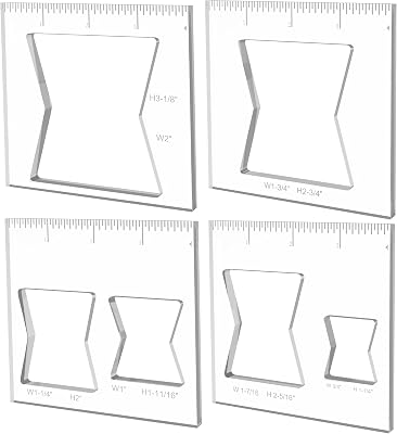 4 Pcs Router Templates for Woodworking, 4  3.92 Inch Butterfly Inlay Templates, Bowtie Template for Woodworking, Router Jig Template Decorative