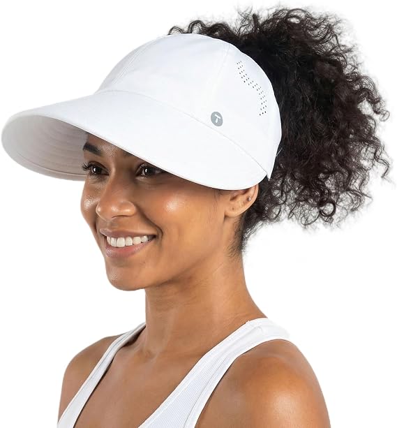 ChicPony Cooling Wide Brim Sun Hat Women High Ponytail Baseball Cap