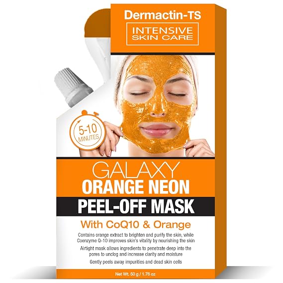 Dermactin Galaxy Orange Neon Peel Off Facial Mask wit with CoQ10 and Orange 1.76 oz.