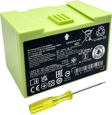 BGZY ABL-D1 Replacement Battery for iRobot Roomba ie Series i3 i4 i7 i8 3150 i3 3550 4150 i7 7150 7550 5150 e5150 e515020 e5152 e5154 e5158 e5 e6 e6198 e619820 i7158 i7550 i755814.4V 1800mAh