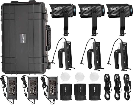 Nanlite Forza 60C RGBLAC LED 3-Light Kit, 88W 1800-20000k G/M Bluetooth App Control 15 Built-in Effects DC/AC Power Supply