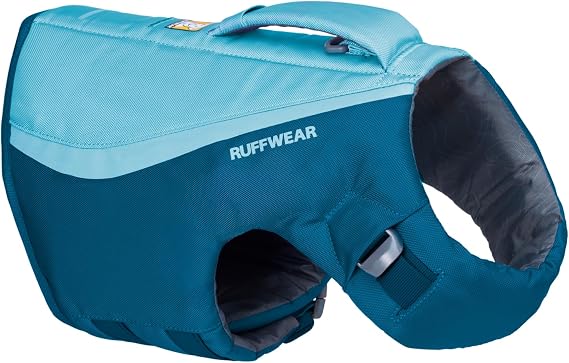 Ruffwear, Float Coat Dog Life Jacket, Premium Buoyancy Swim Vest with Lift Handle, Secure Fit & Reflective Trim, Adjustable Flotation for Swimming, Boating, Outdoor Adventures, Deep Blue, XX-Small