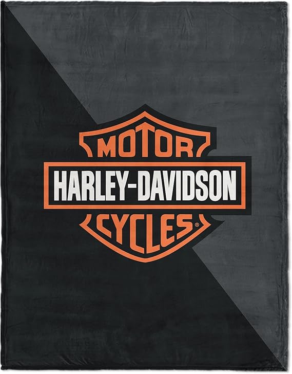 Harley-Davidson Halftone Classic Silk Touch Throw Blanket, 46 x 60 in