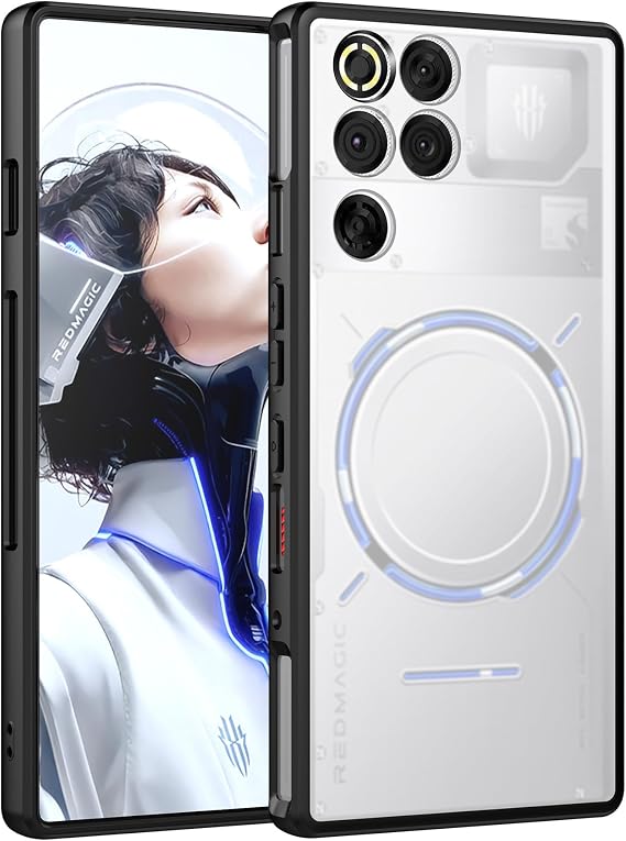Cresee Case for Red Magic 11 Pro/Red Magic 11S Pro, Anti-Fingerprint Matte Translucent Hard Back + Soft TPU Bumper Shockproof Phone Cover for Nubia RedMagic 11 Pro/RedMagic 11S Pro - Black Frost