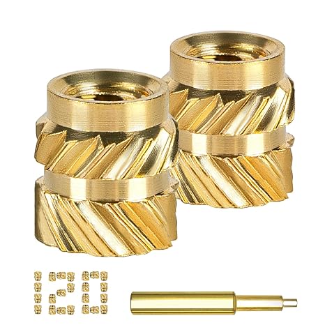 QSJ 120Pcs Threaded Inserts Heat Set Inserts Kit M3x5.7x4.6 Brass Insert Nut with Soldering Iron Tip for 3D Printed Plastic Materials
