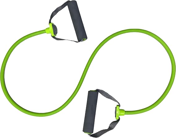Booty Kicker Medium Resistance Fitness Band with Cushioned Grips | 48" Long Latex Tubing for Exercising Arms, Legs, Back and Shoulders, Approx 7-13 Pounds of Tension