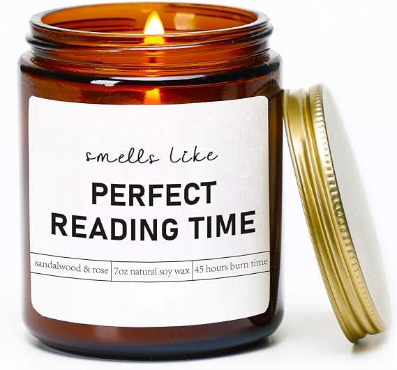Book Lover Gifts for Women Reading Candle for Readers, Bookish | College, Bookworm, Librarian, Author, Book Lovers Candle Gifts for Men Birthday Presents 7oz Teachers Appreciation Gift