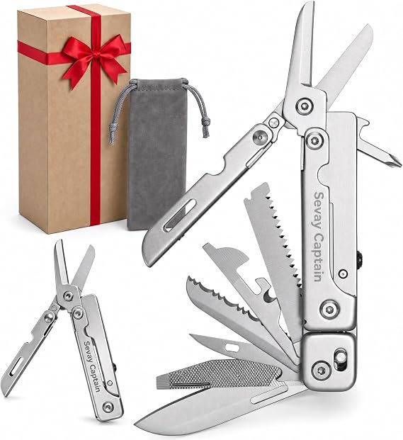 Sturdy 16-in-1 pocket multitool pliers,removable scissors&bag,deburred