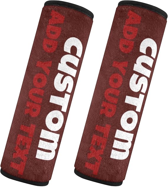 Custom Car Seat Belt Covers 2 Pack Soft Car Belt Protector Design Your Own Picture Logo Personalized Car Safety Seat Belt Strap Shoulder Pad M Burgundy
