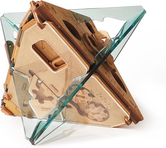PUZZLE POTATO Anti-Gravity Puzzle Box - 3D Brain Teaser Puzzle for Adults - Wooden Treasure Chest - Money Puzzle Box for Cash Gift - Escape Room Game