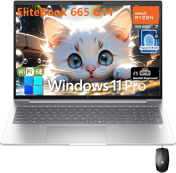 HP Elitebook 665 G11 16" FHD+ Business Laptop Computer, Octa-Core AMD Ryzen 7 7735U (Beat i7-1270P), 16GB DDR5 RAM, 1TB PCIe SSD, WiFi 6E, Backlit KB, Fingerprint Reader, Windows 11 Pro