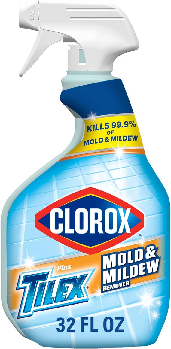 Clorox Plus Tilex Mold and Mildew Remover with Bleach, Spray Bottle, 32 Fl Oz (Package May Vary)