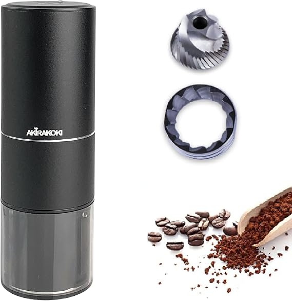 Electric Burr Coffee Grinder with Multi Grind Settings, Portable Small Conical Stainless Steel Precision Forged Burr Grinder for Coffee Beans, Spices and More, USB Rechargeable...