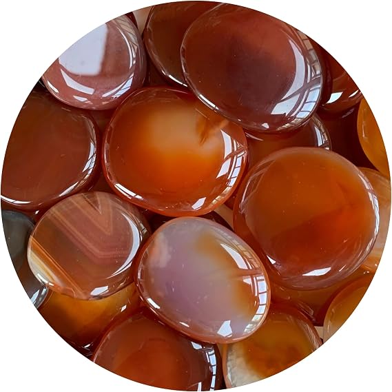 WHOLESALE Carnelian Smooth Stones, Worry Stone, Carnelian Palm Stone, Smooth Carnelian Gemstone, Pocket Stone (2 Stones)