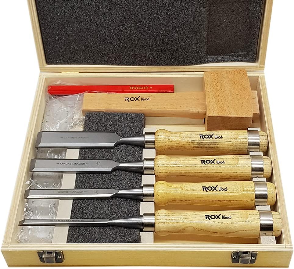 Rox Wood 15399056 8 Piece Wooden Chisel Set