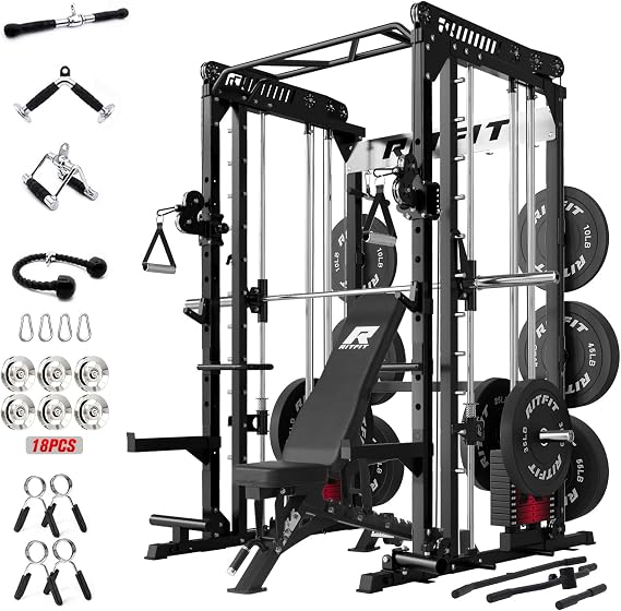 RitFit M1 Pro Smith Machine with Weight Stack Package Power Cage Home Gym