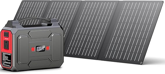 Solar Powered Generator, 100W Portable Power Station with Solar Panels 40W