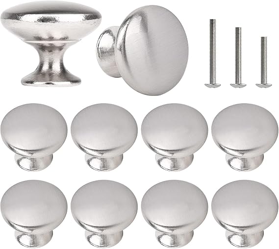 10x Satin Brushed Nickel Cabinet Knobs Drawer Knobs